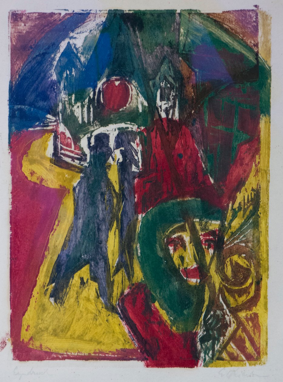 Street with Cocotte, Berlin Street Scene, 1915-1916. av Ernst Ludwig Kirchner