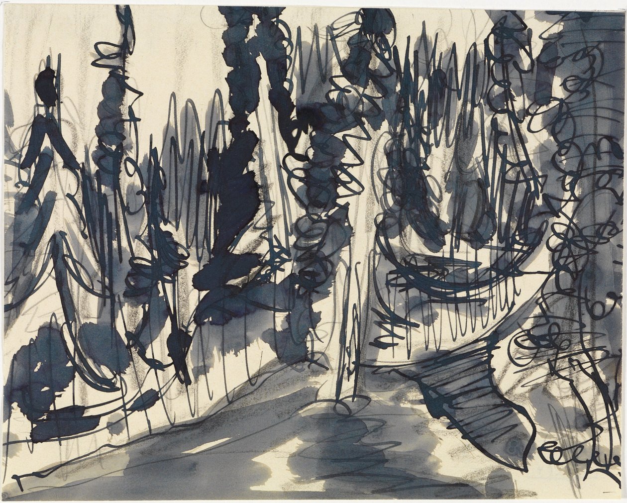 Granskog (studie av bergsskog) av Ernst Ludwig Kirchner