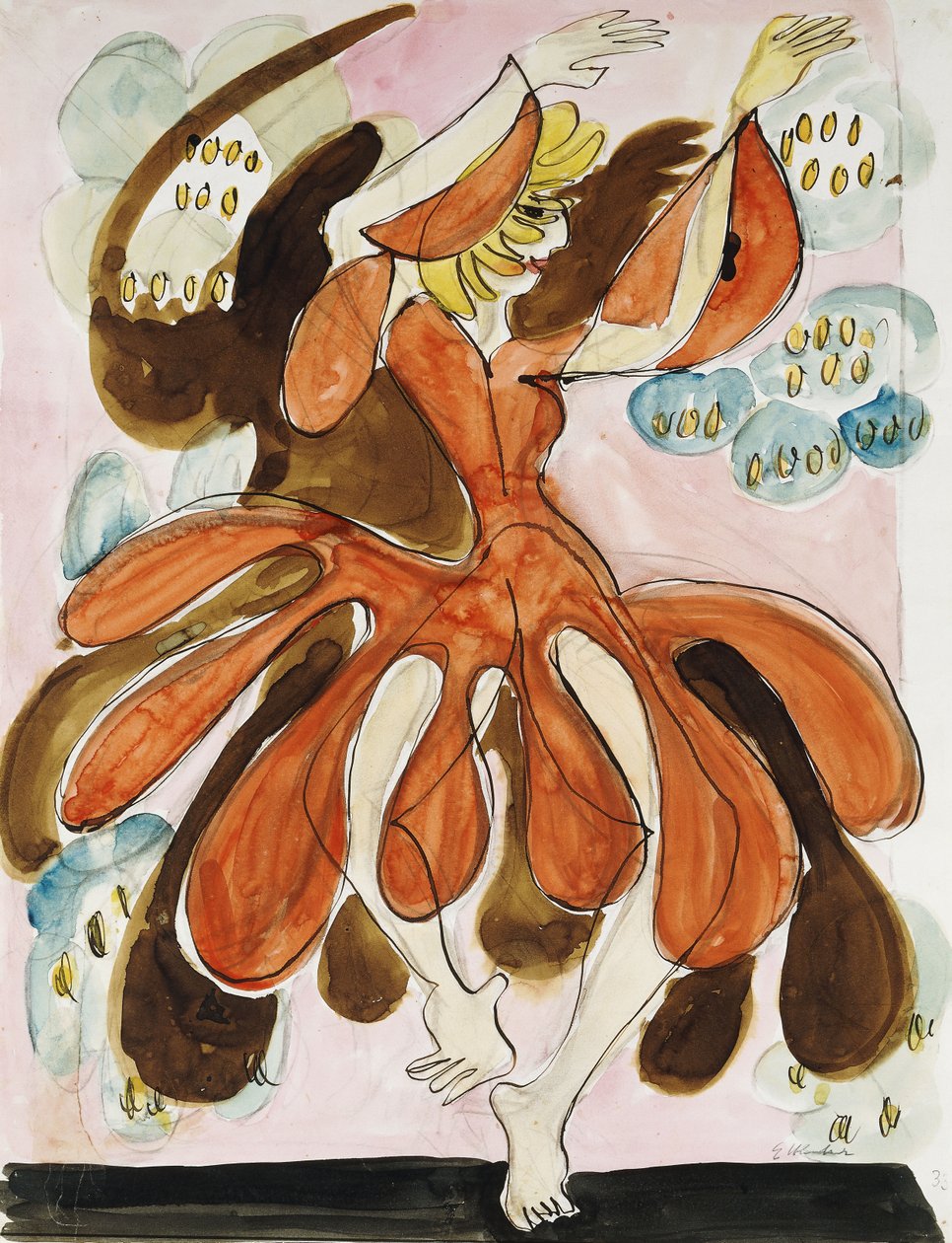 Dansaren Palucca; Die Tanzerin Palucca, ca. 1930-31 av Ernst Ludwig Kirchner