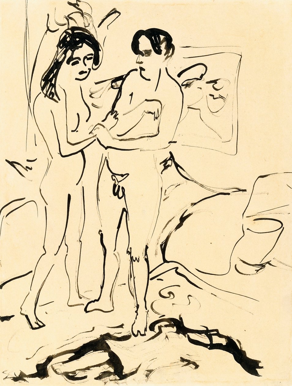 Paret, ca 1907 av Ernst Ludwig Kirchner