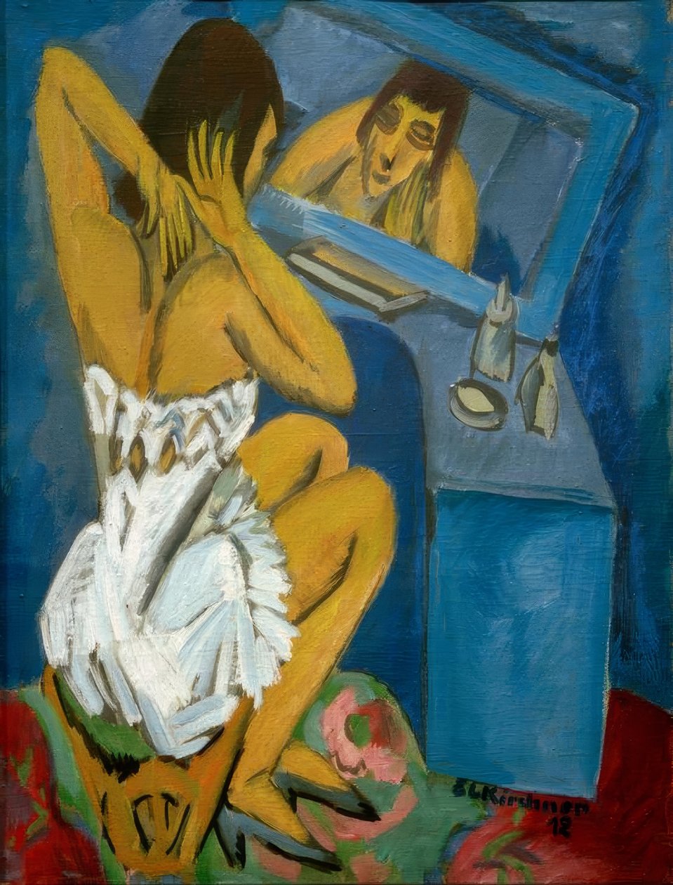 Toalett; Kvinna framför spegeln av Ernst Ludwig Kirchner