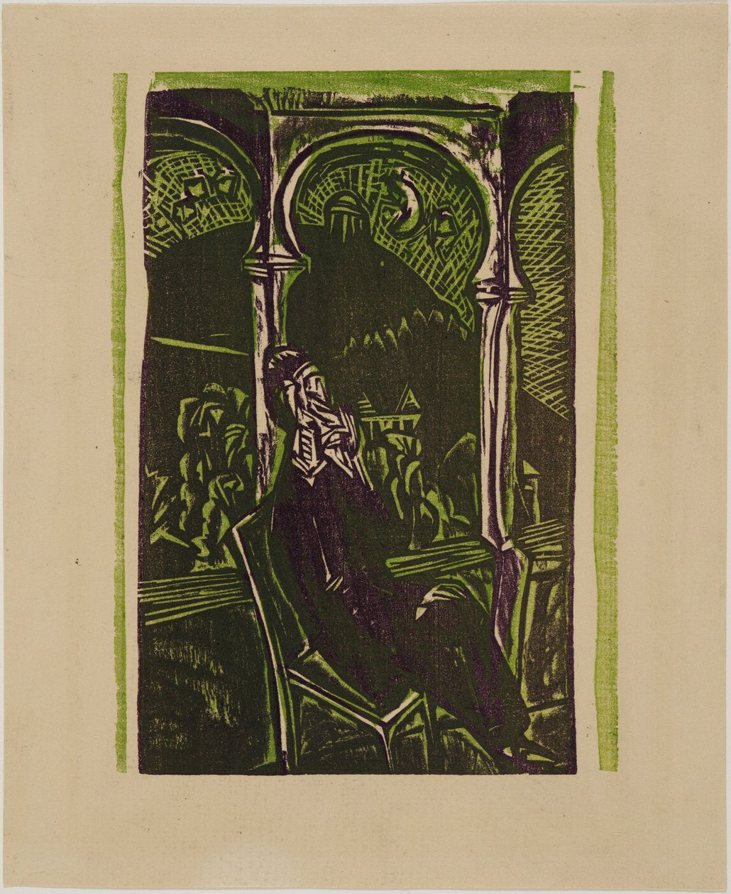 Drömmande man - Botho Graef sittande på sin balkong, Jena av Ernst Ludwig Kirchner