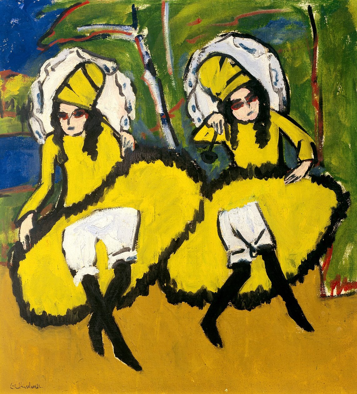 Två dansare, 1910-1911 av Ernst Ludwig Kirchner