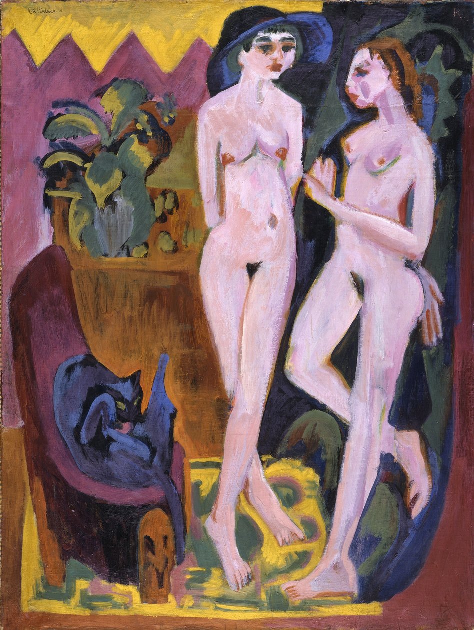 Två nakenbilder i ett rum av Ernst Ludwig Kirchner