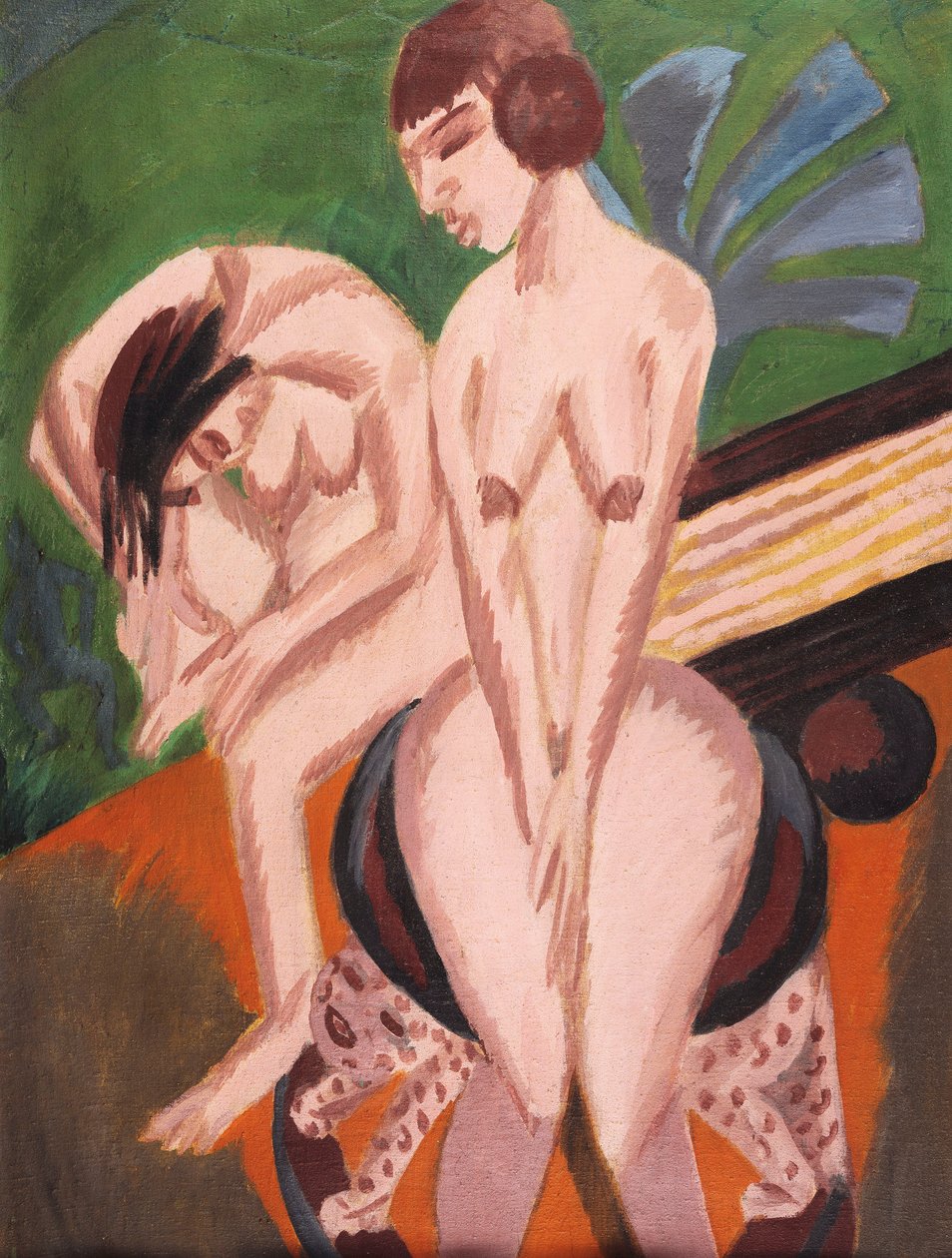 Två nakenbilder i rummet; Två nakenbilder i rymden, 1914 av Ernst Ludwig Kirchner