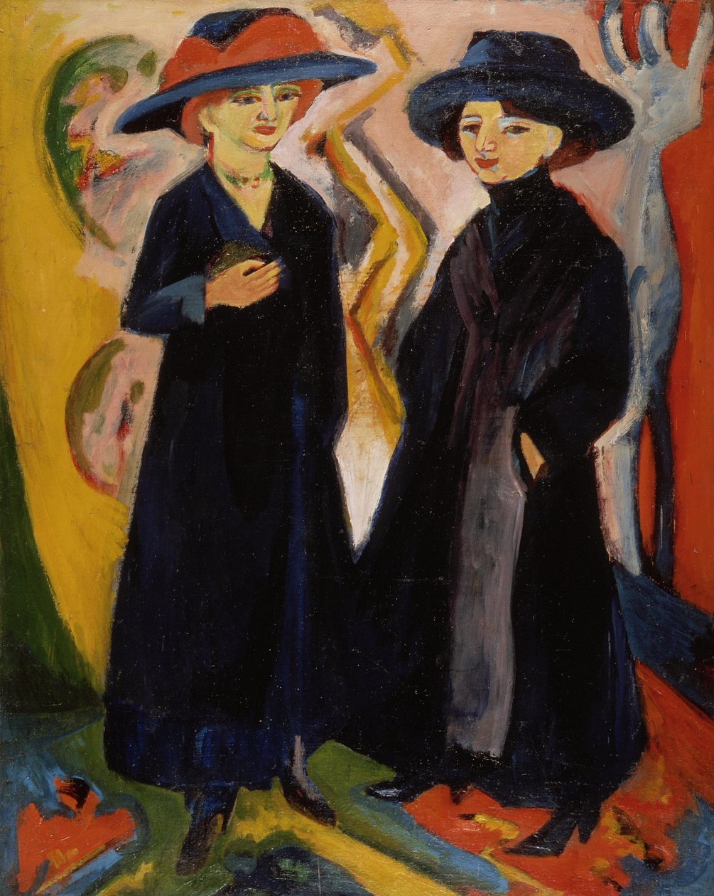 Två kvinnor, ca 1910-talet av Ernst Ludwig Kirchner