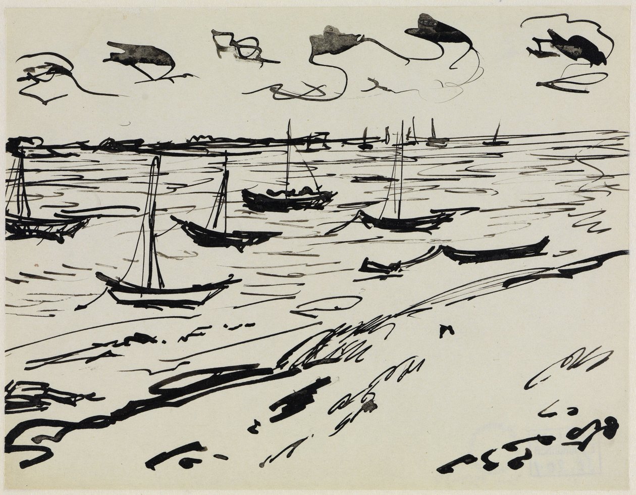 Förankrade fiskebåtar (Fehmarn) av Ernst Ludwig Kirchner