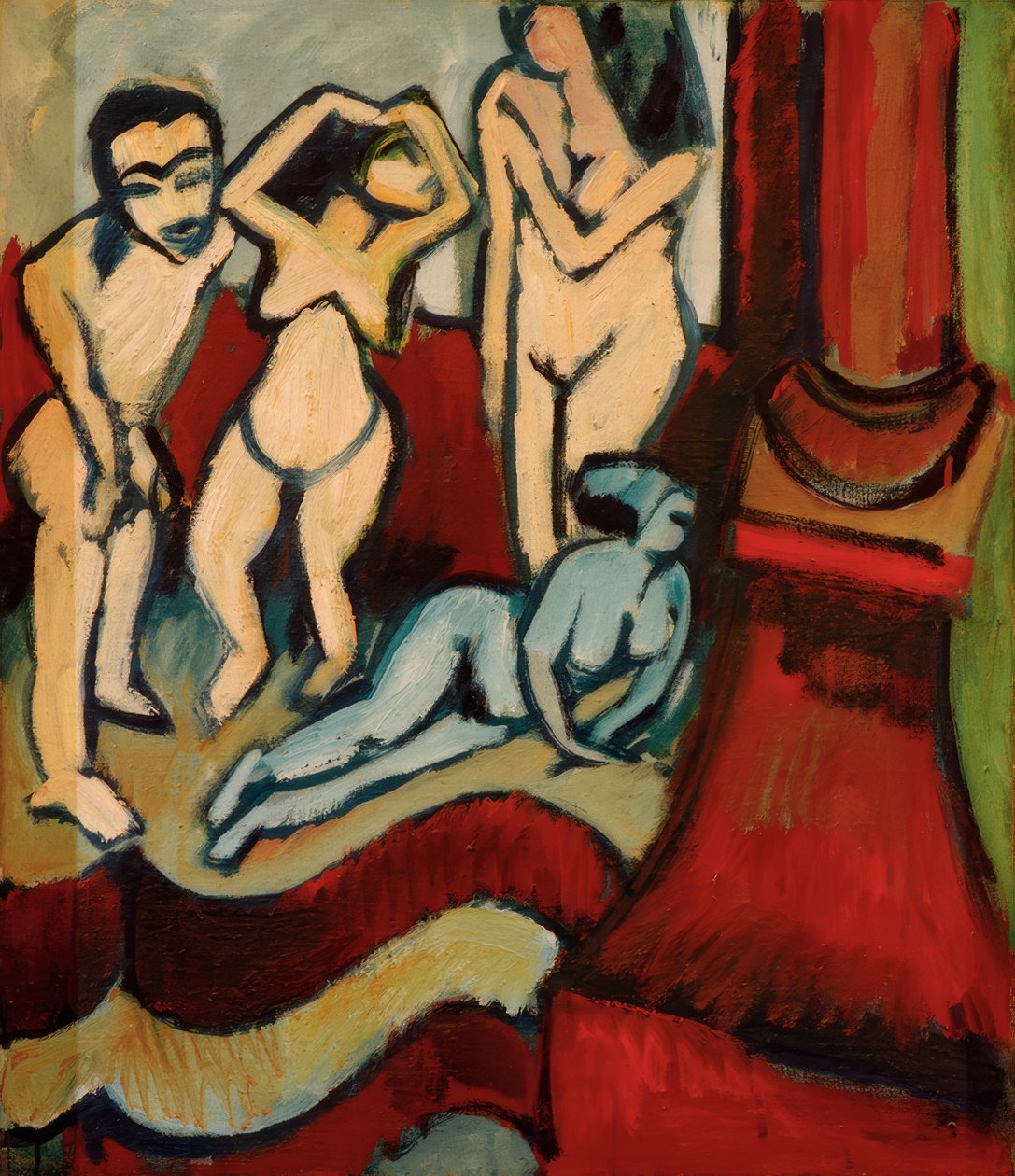 Fyra träskulpturer av Ernst Ludwig Kirchner