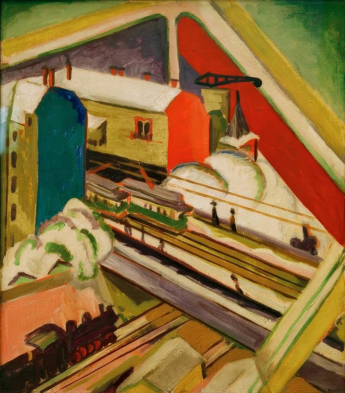 Wannseebahn, sett genom studiofönstret av Ernst Ludwig Kirchner