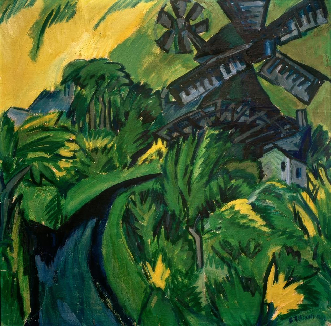 Väderkvarn på Fehmarn av Ernst Ludwig Kirchner