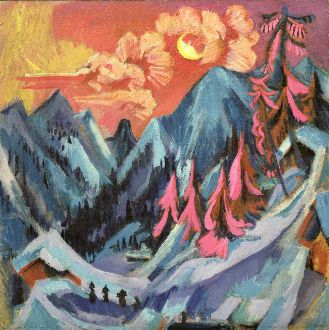Vinterlandskap i månsken, 1919 av Ernst Ludwig Kirchner