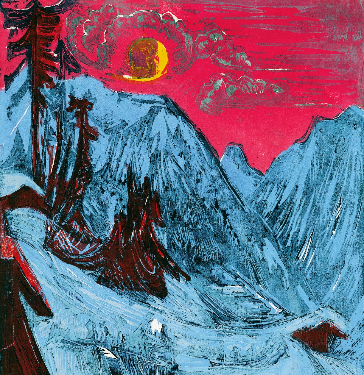 Vinter månbelyst natt av Ernst Ludwig Kirchner