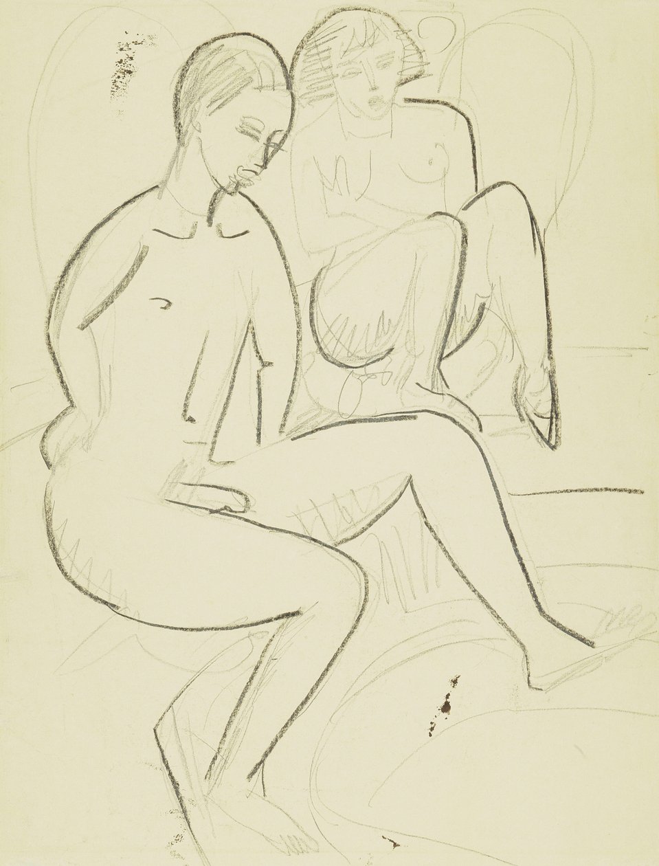 Ungt par i badrummet av Ernst Ludwig Kirchner