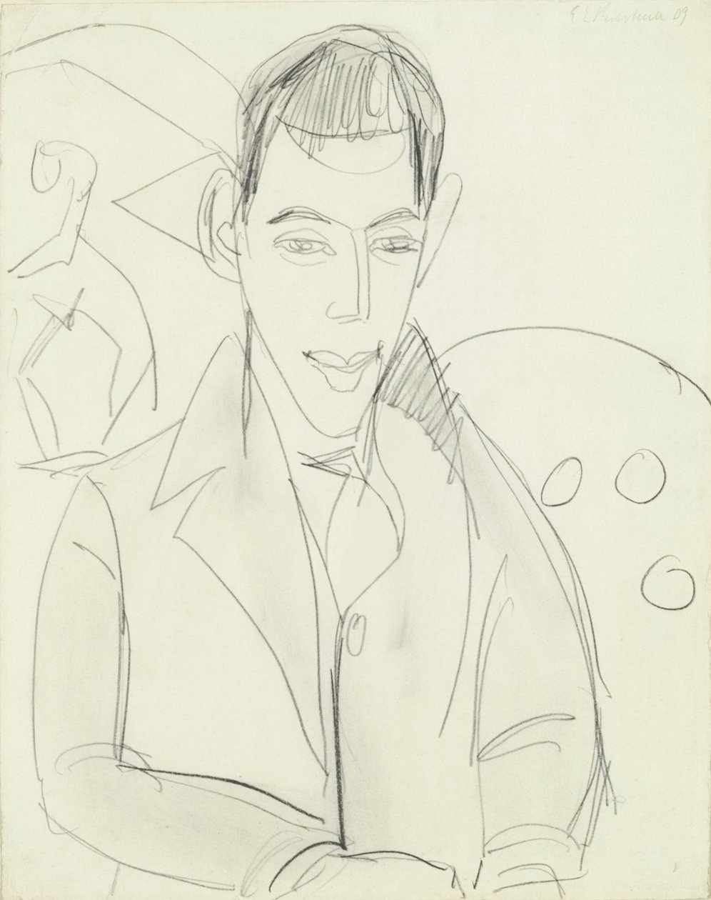 Ung poet (Simon Guttmann), 1911 (grafit på papper) av Ernst Ludwig Kirchner
