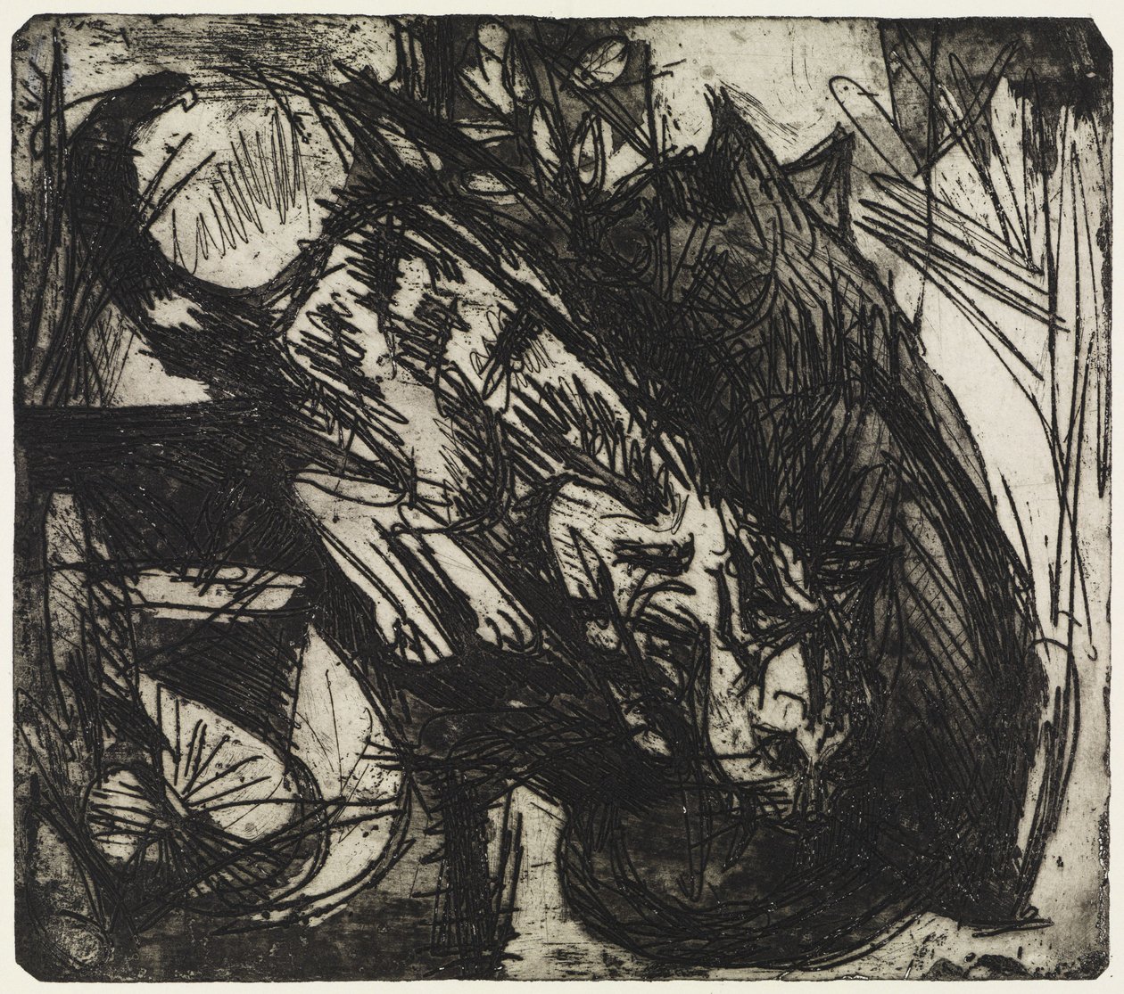 Två katter/fjällstugor – Stafelalp av Ernst Ludwig Kirchner