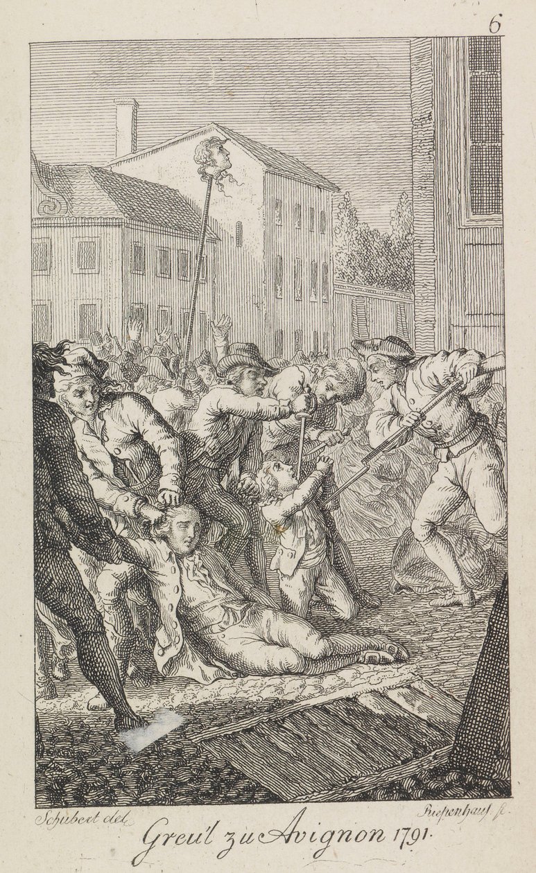 Massakrerna på La Glacière den 16-17 oktober 1791, 1793-1799. av Ernst Ludwig Riepenhausen