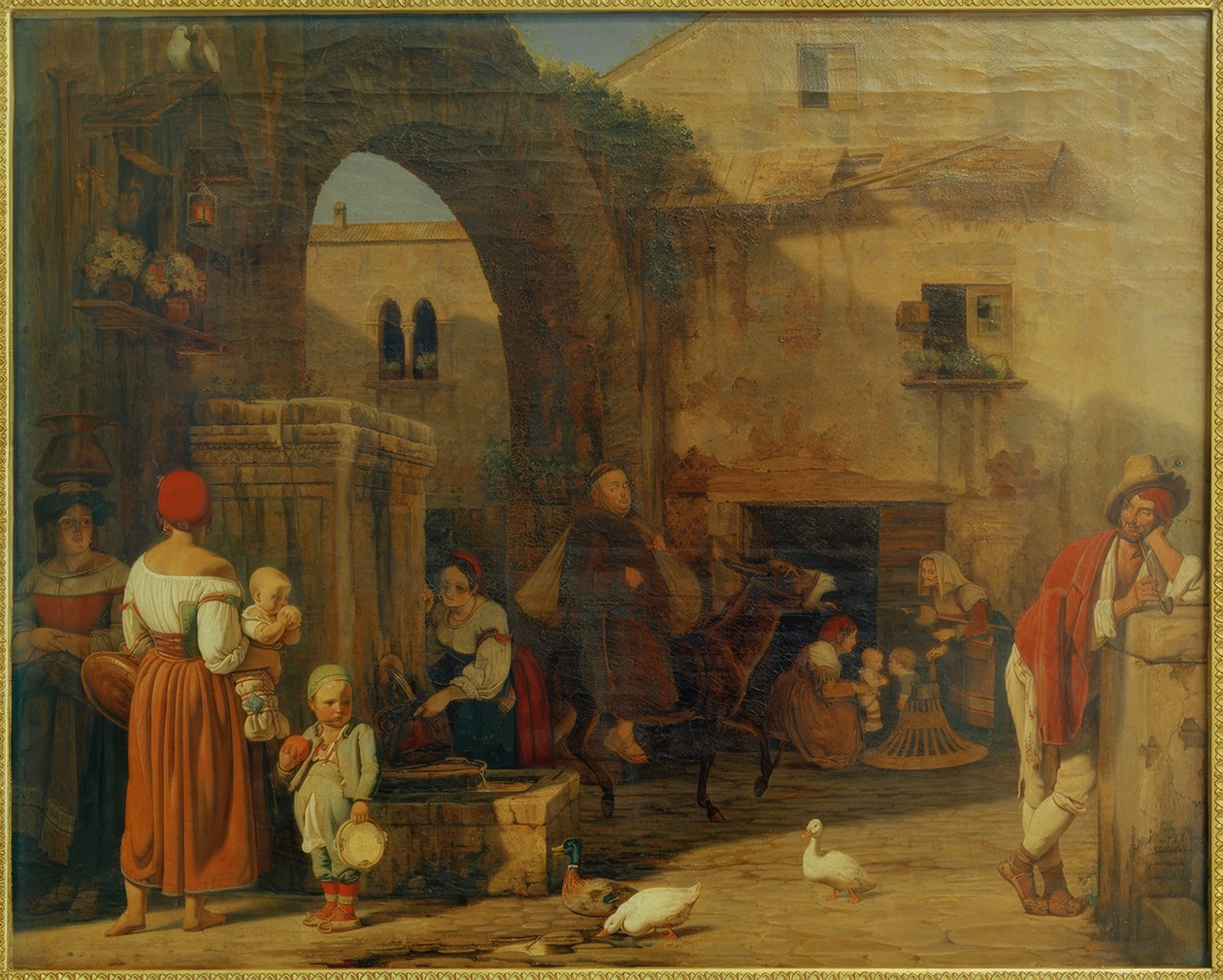E.Meyer, Am marktplatz och fontänen i Tivoli av Ernst Meyer