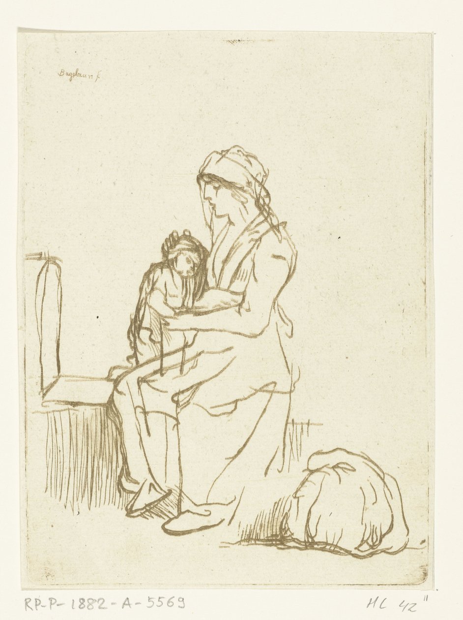 Mamma med barn i knäet av Ernst Willem Jan Bagelaar