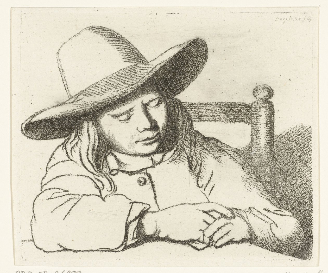 Sovande pojke med hatt av Ernst Willem Jan Bagelaar