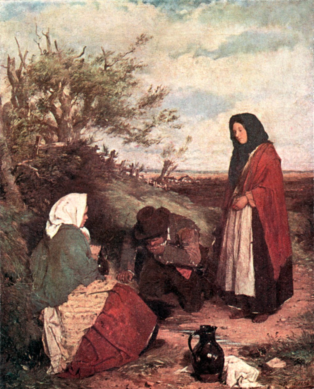 Zigenare på väg (färglitografi) av Erskine Nicol