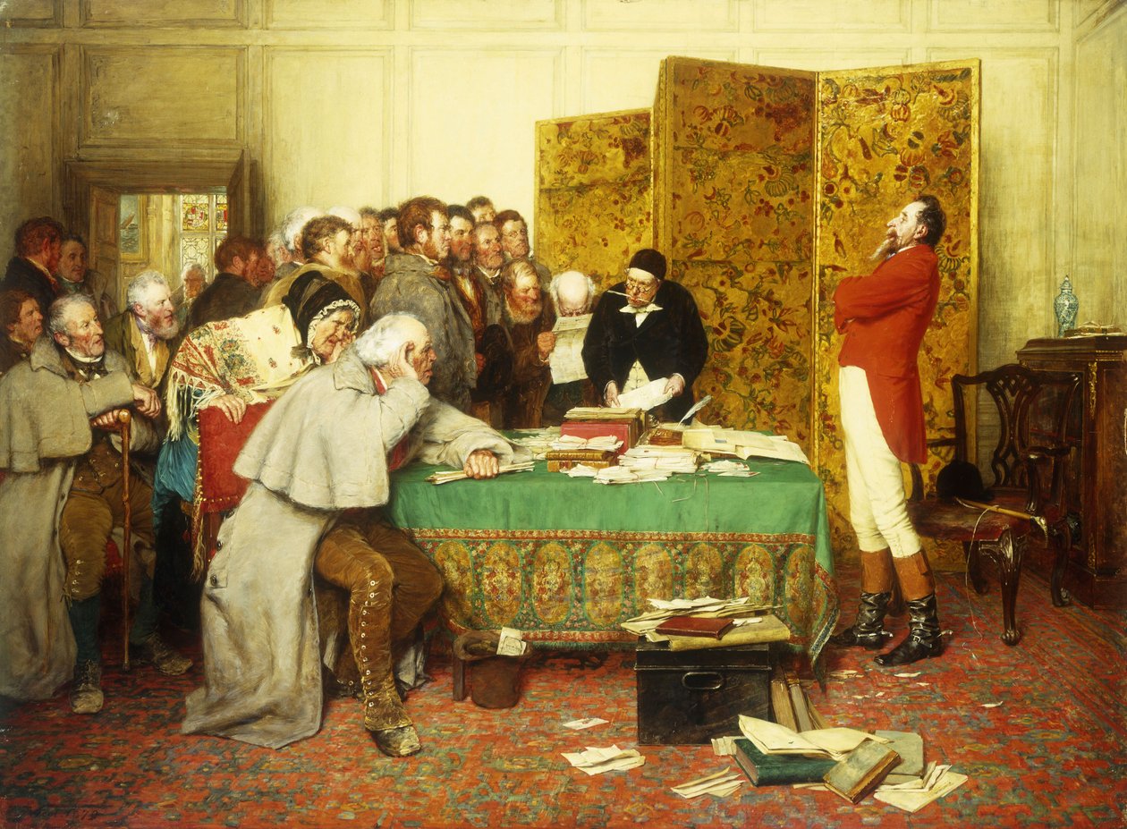 Intervjuar med deras medlem - Lease Refused, 1879 av Erskine Nicol
