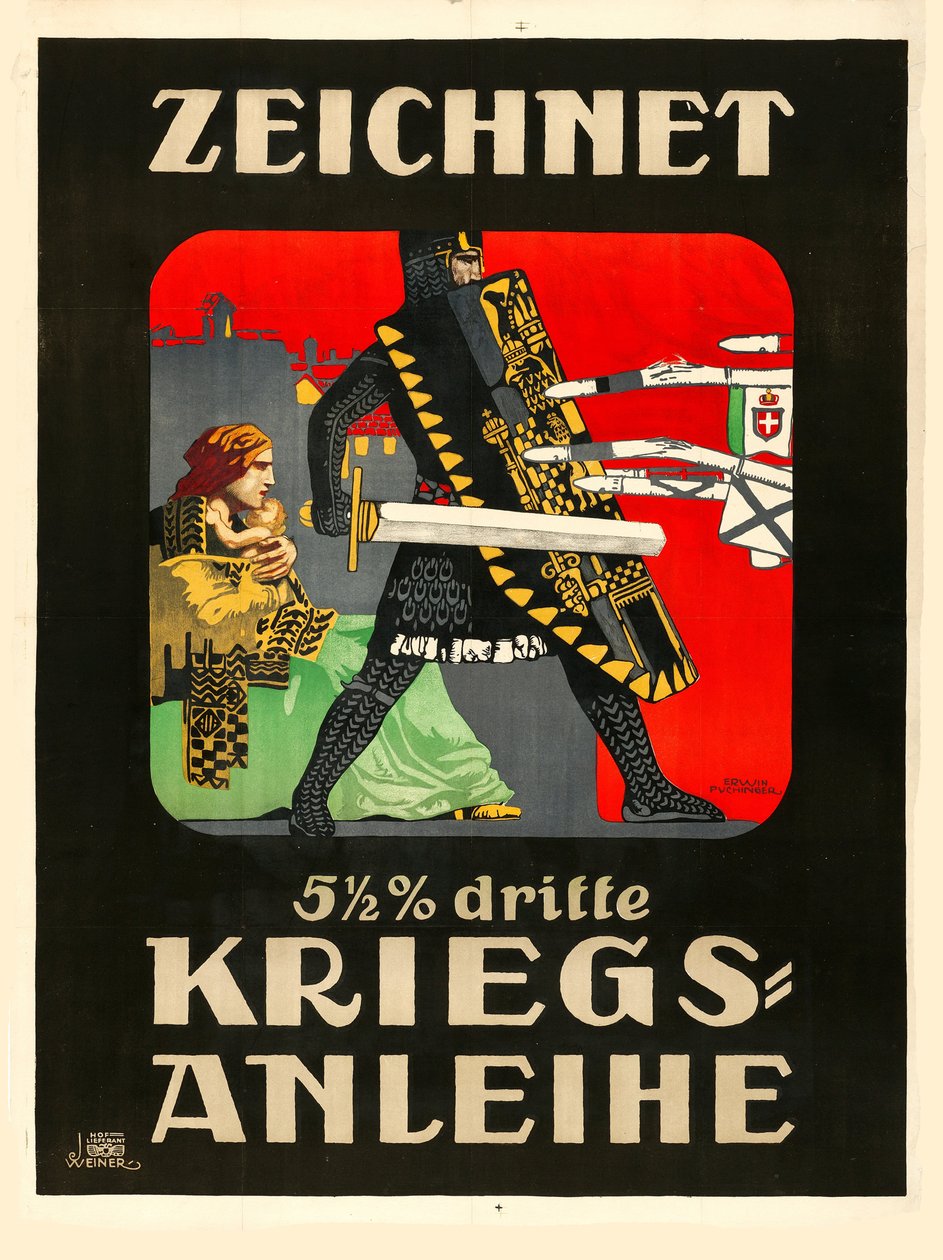 Prenumerera på det tredje krigslånet!, 1915. av Erwin Puchinger