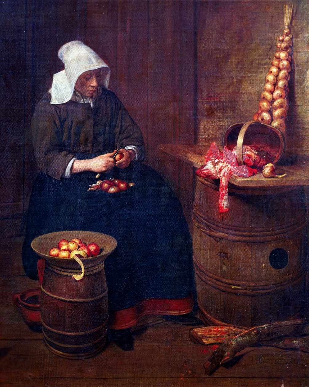 Äppelskalare, av Esaias Boursse (1631-1672) av Esaias Boursse