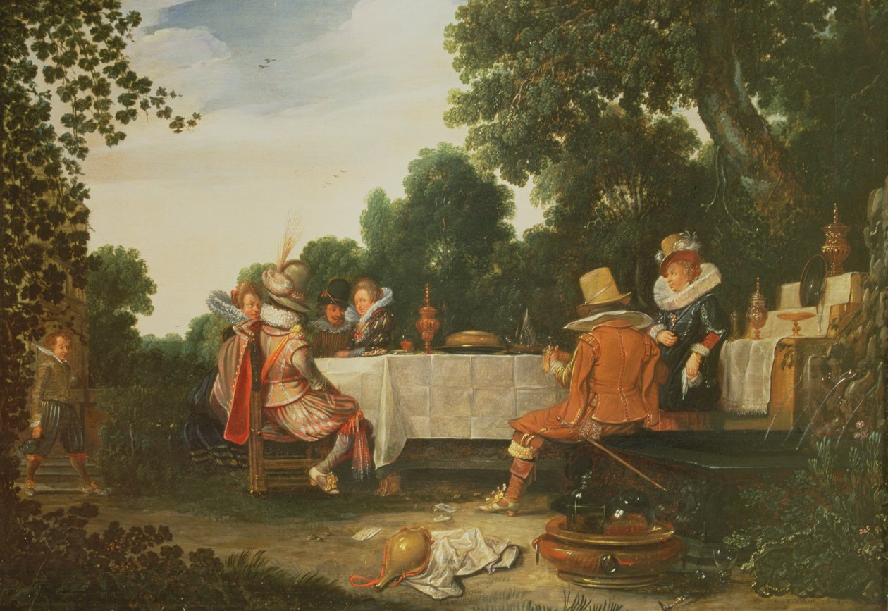 Fest i trädgården av Esaias I van de Velde