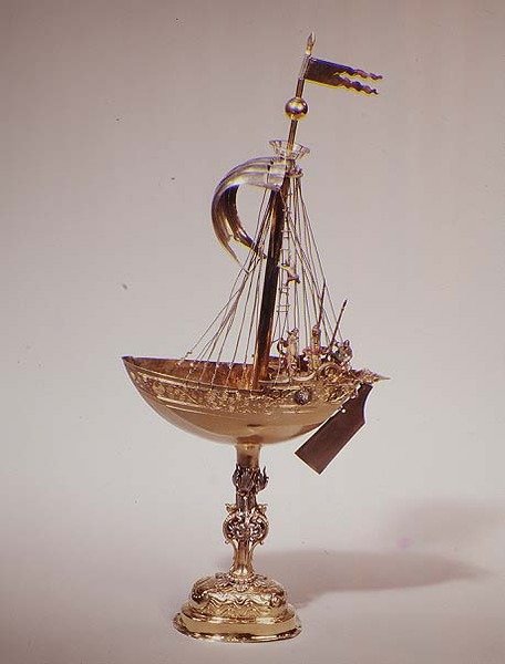Nef, c.1610 (paket förgyllt silver) av Esaias Zur Linden