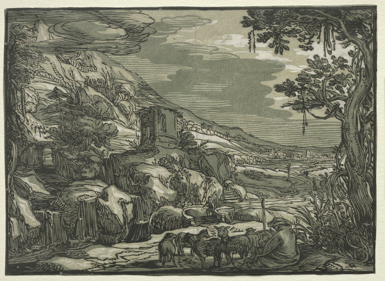 Arkadiskt landskap av Esaias van de Velde