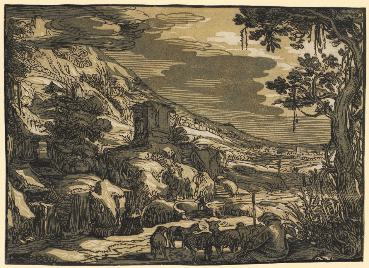 Arkadiskt landskap av Esaias van de Velde