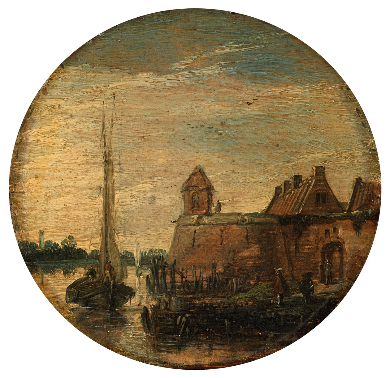 Bollwerk vid kanalen av Esaias van de Velde