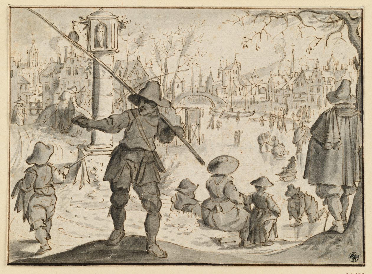 Vintern (månaderna december och januari), ur en serie i sex delar om de tolv månaderna av Esaias van de Velde