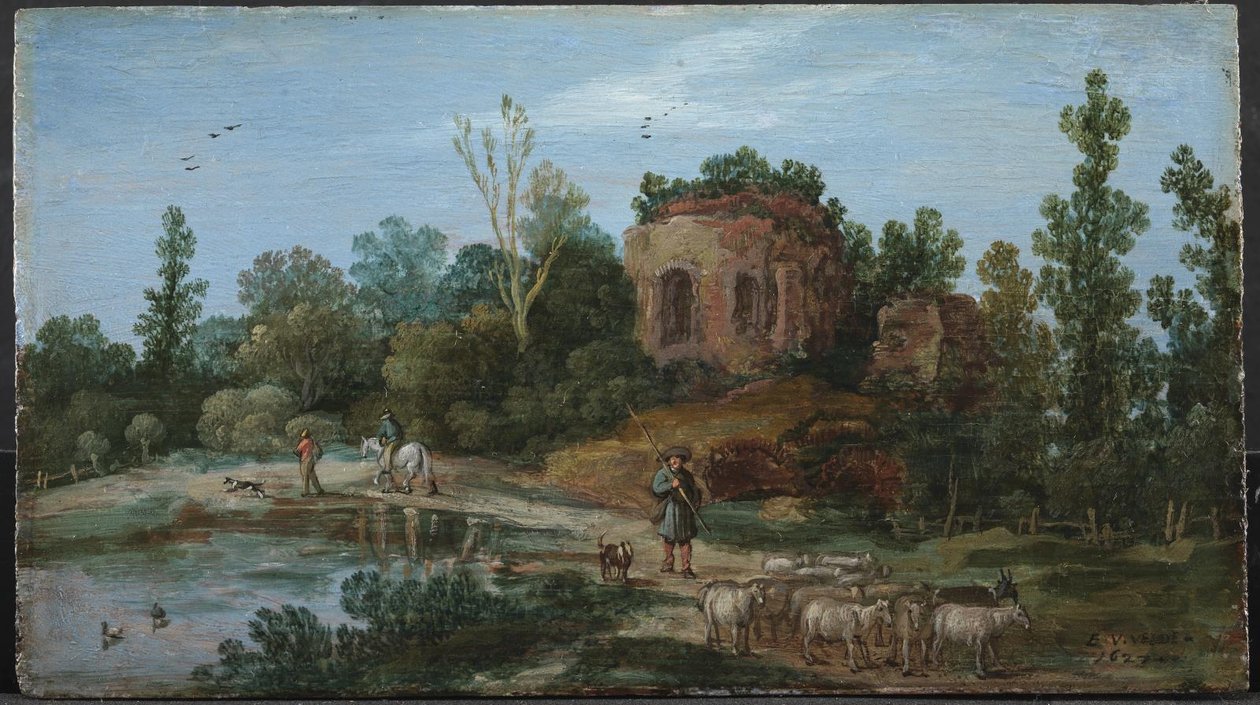 Landskap med en ruin av Esaias van de Velde