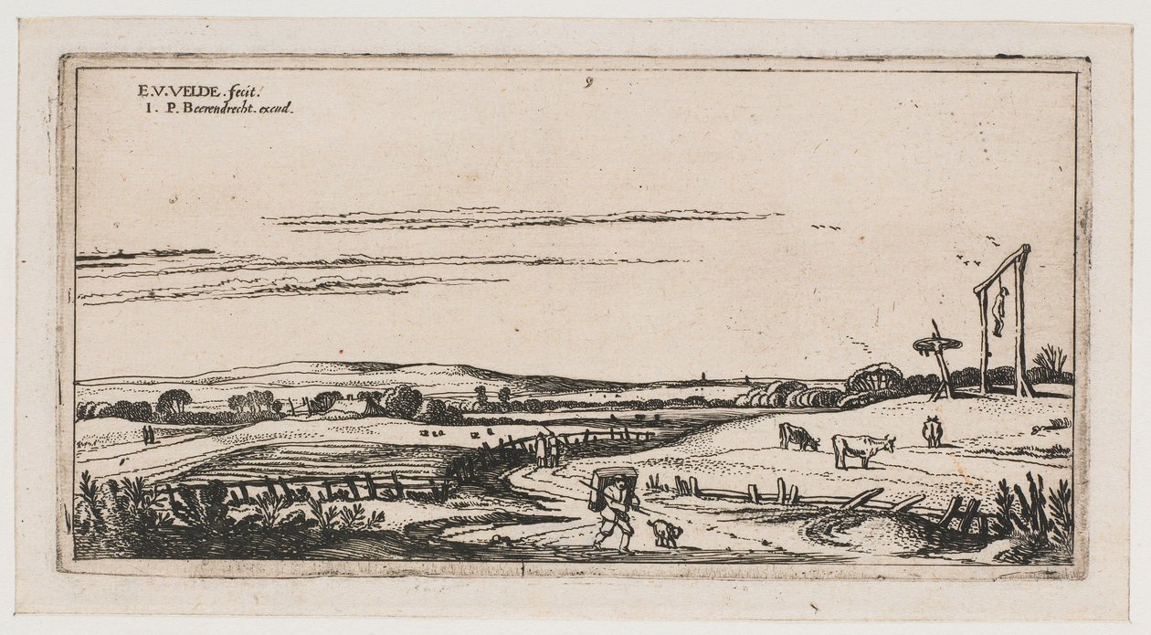 Landskap med galgfält nära Haarlem Landskap (serietitel) av Esaias van de Velde