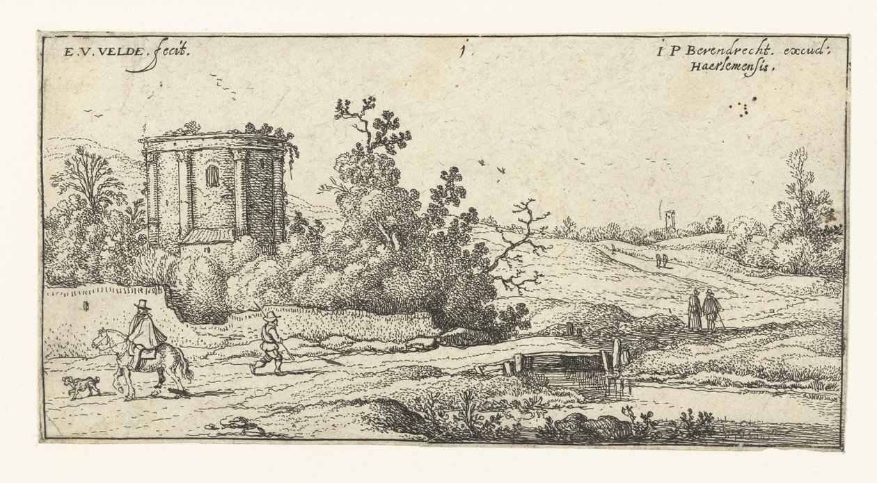 Landskap med ruiner av ett romerskt tempel Landskap (serietitel) av Esaias van de Velde