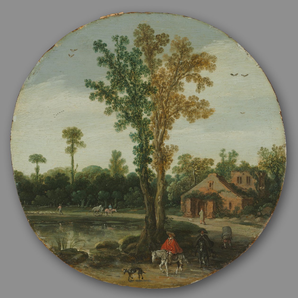 Resenärer vid en sjö av Esaias van de Velde