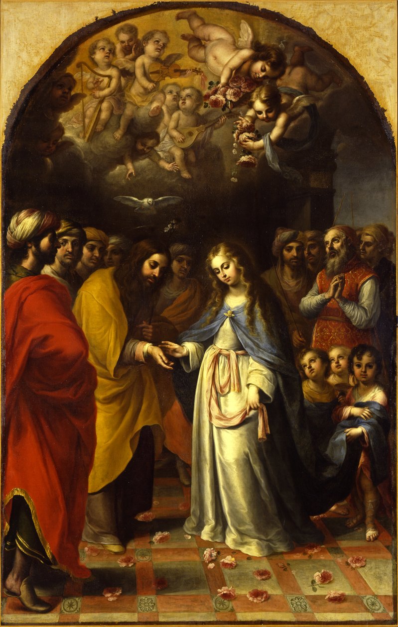 Jungfruns äktenskap, c.1693 av Esteban Márquez de Velasco