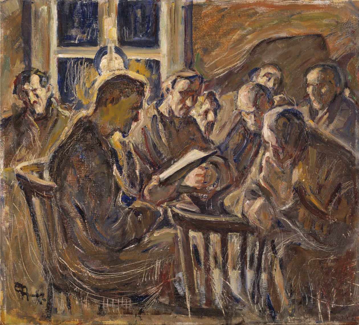 Mötet, 1929 (olja på papper) av Ester Almqvist