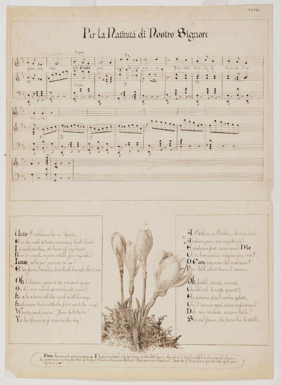 För Vår Herres födelse sångblad, c.1868-1882 av Esther Frances Alexander