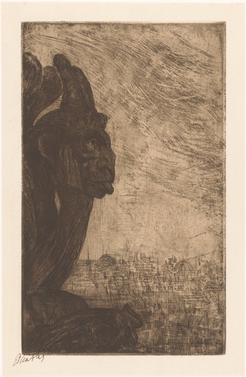 Chimère van de Notre-Dame (originaltitel på objektet) av Etha Fles (signed by artist)