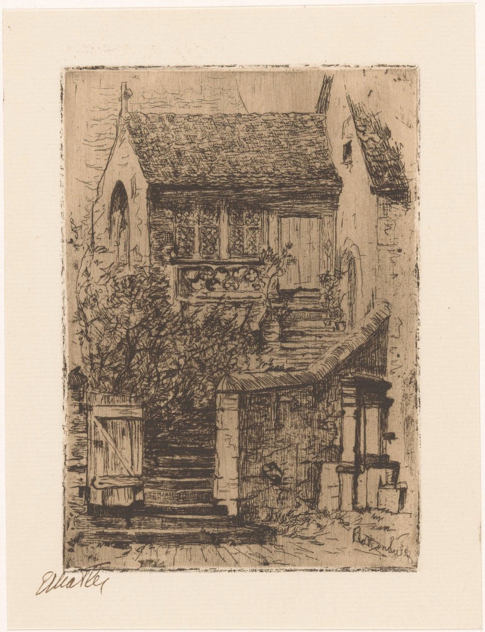 Rothenburg (originaltitel på objekt) av Etha Fles (signed by artist)