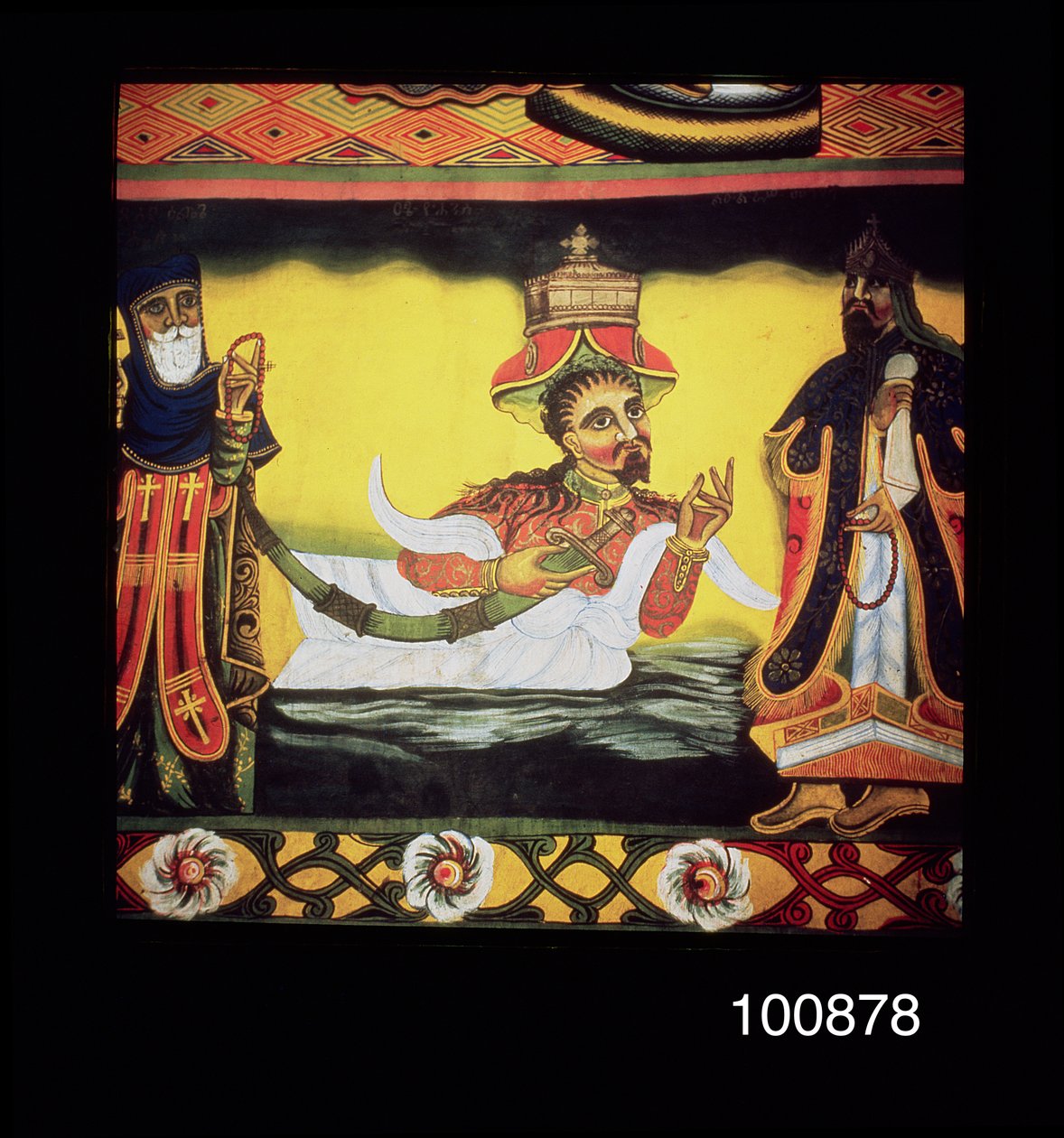 Detalj från en etiopisk fresk i en koptisk kyrka, c.5-7th århundradet av Ethiopian