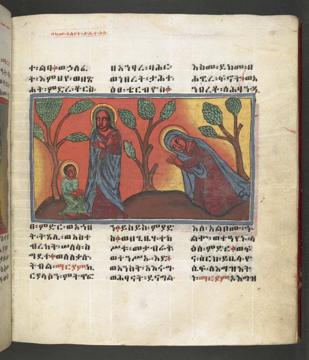 Eller. 607 f174r, Scen från Jungfru Marias liv, från 