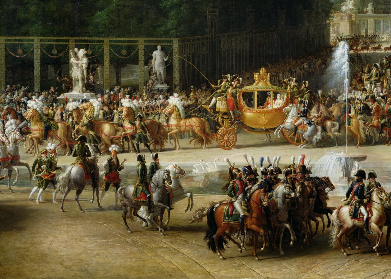 Napoleons (1769-1821) och Marie-Louises (1791-1847) intåg i Tuilerieträdgårdarna på bröllopsdagen den 2 april 1810 (detaljer) (se även 19847 och 335481) av Etienne Barthelemy Garnier