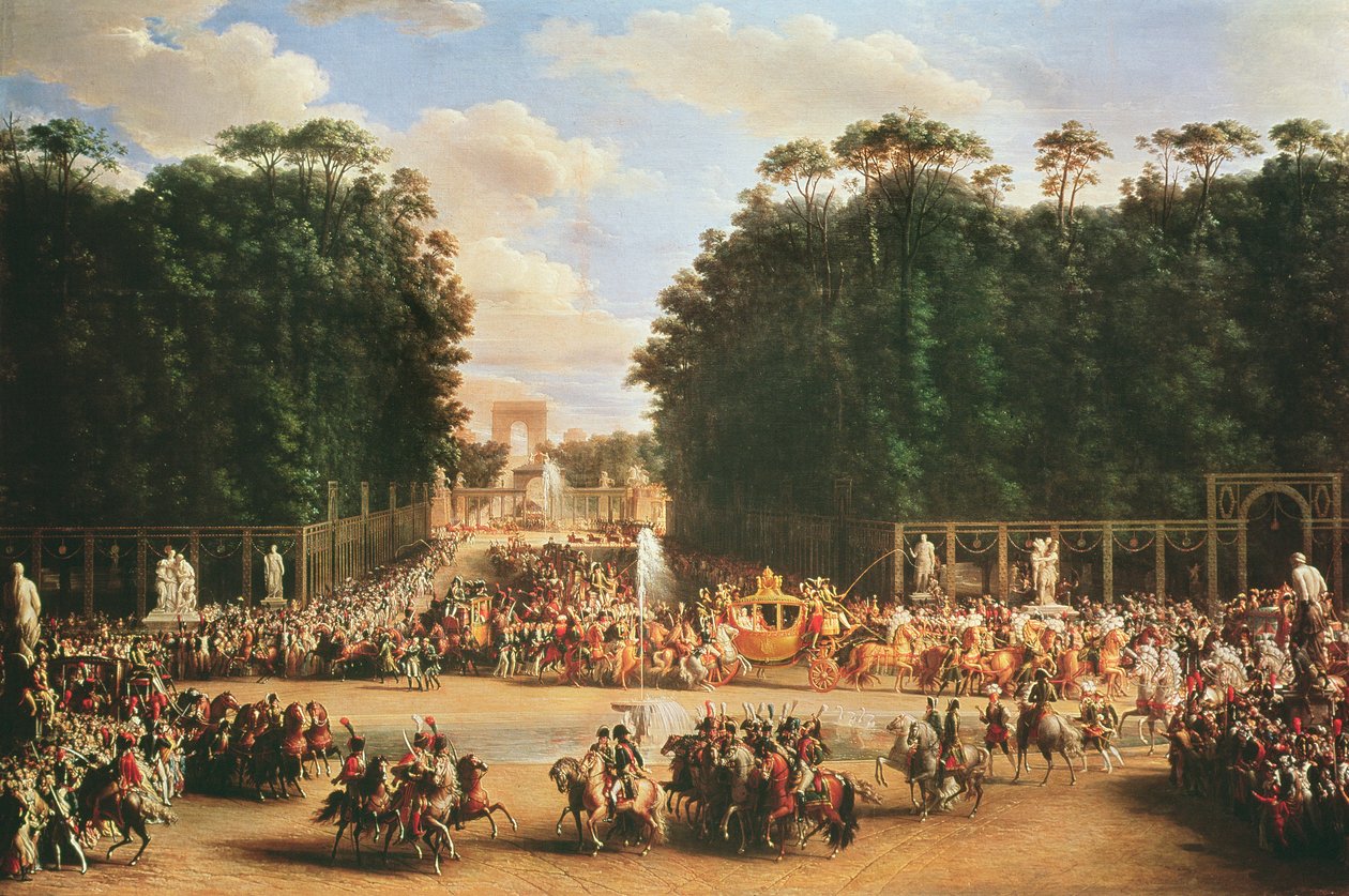 Napoleons og Marie-Louises indtog i Tuilerierne på dagen for deres bryllup, 2. april 1810 (se også 19847 og 155379) swed av Etienne Barthelemy Garnier