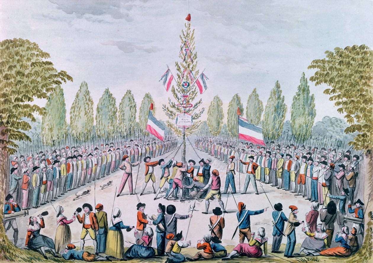 Plantagen av ett frihetsträd under revolutionen, c.1792 av Etienne Bericourt