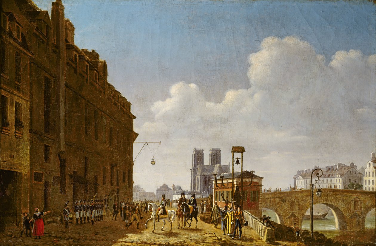 Kejser Napoleon besøger markedet for eau-de-vie på Quai Bercy den 8. februar 1811, 1811 sverige av Etienne Bouhot