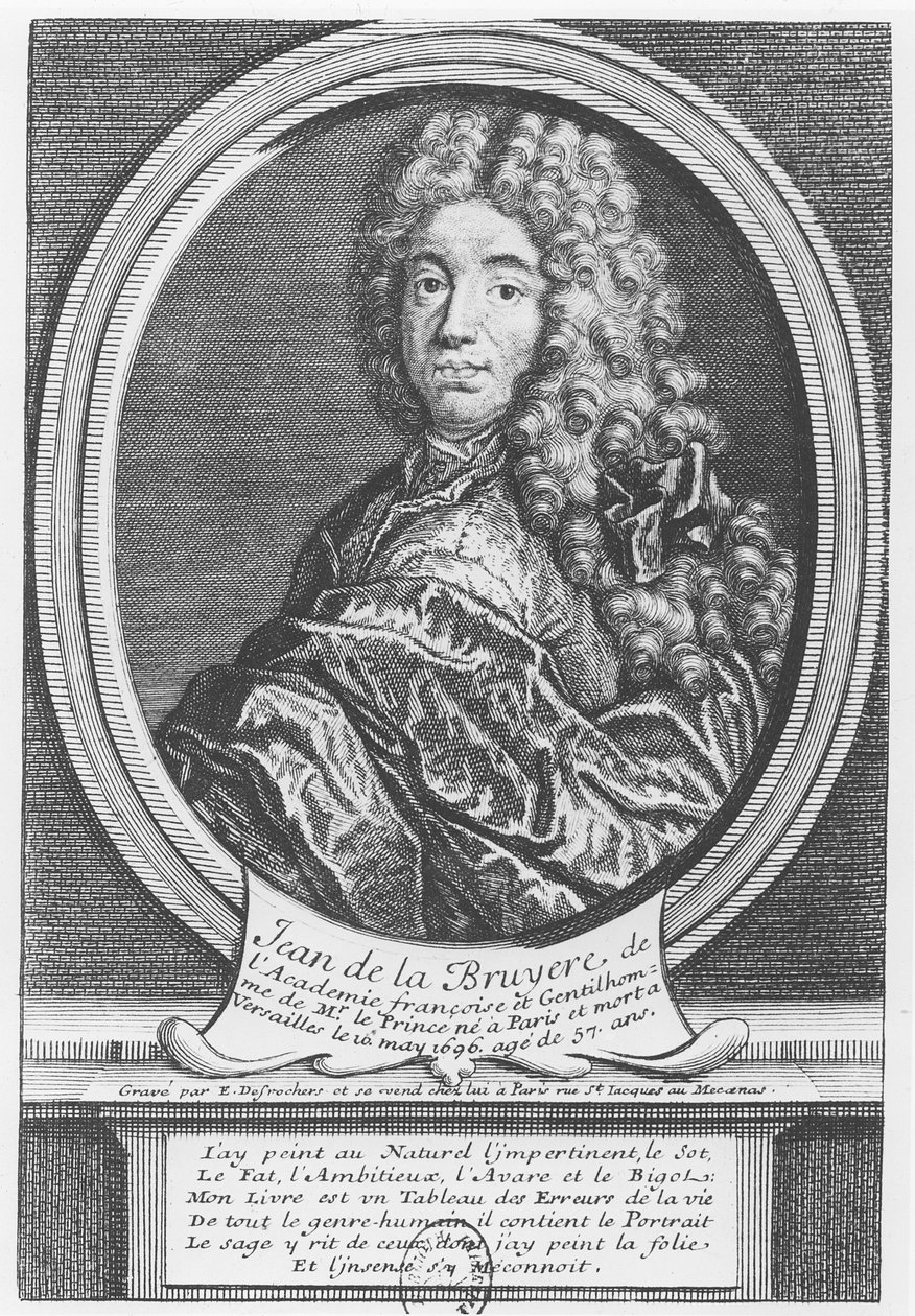 Porträtt av Jean de La Bruyère av Etienne Jehandier Desrochers