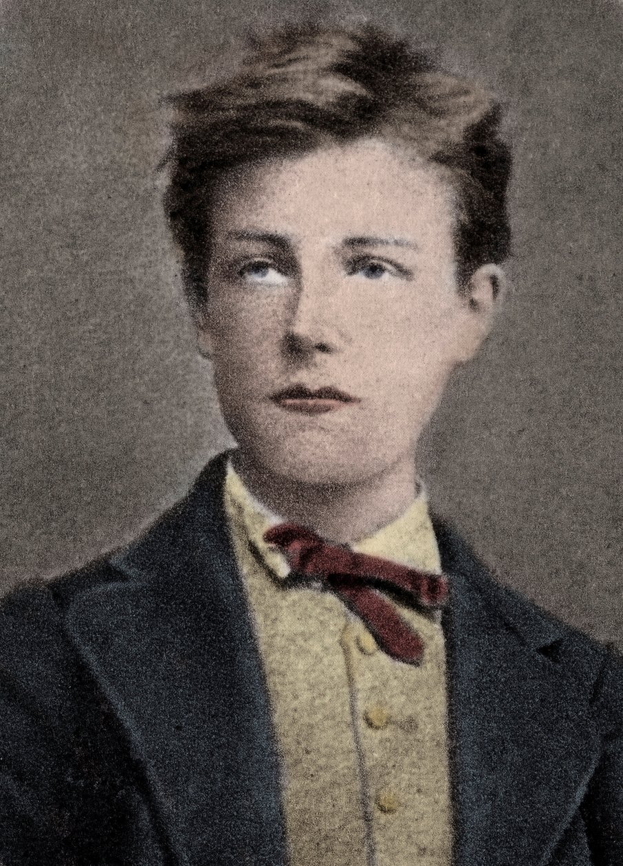 Arthur Rimbaud, fransk poet och äventyrare - Porträtt av Arthur Rimbaud (1859 - 1891) är 17 år gammal. Foto av Carjat. av Etienne (after) Carjat